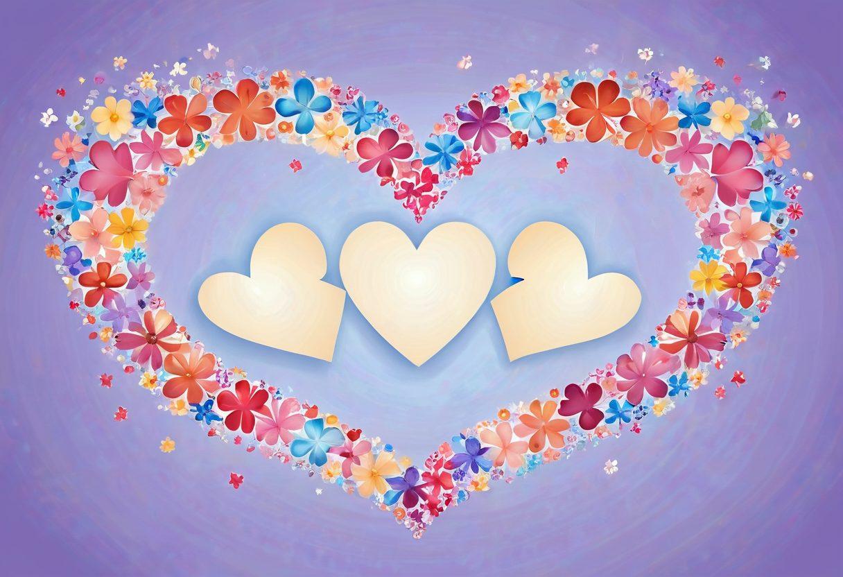 A whimsical illustration of two intertwined hearts made of colorful puzzle pieces, symbolizing connection and compatibility in modern romance. Surround them with delicate blooming flowers and soft glows to represent lasting love and warmth. Include a subtle background with pastel hues that evoke a sense of calm and harmony. Incorporate elements like vintage love letters and modern gadgets to bridge traditional and contemporary romance. vector art. vibrant colors.